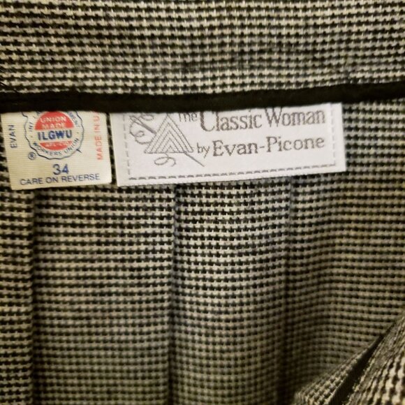 Vintage Evan Picone Plaid Pleated  A-Line  Unlined Midi Skirt Size L* GUC - Picture 8 of 9